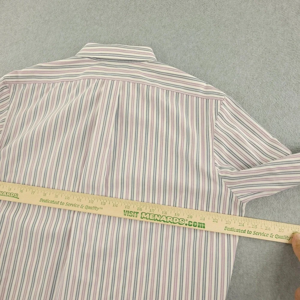 Banana Republic Dress Shirt Mens 16.5 34/35 Multi Stripe Classic Fit Non Iron‎